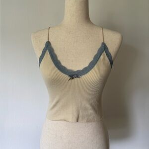 NWT Urban Outfitters Cropped Lace-Trimmed Tank